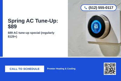 Bold Color Block · Bottom Bar: Spring AC Tune-Up: $89
