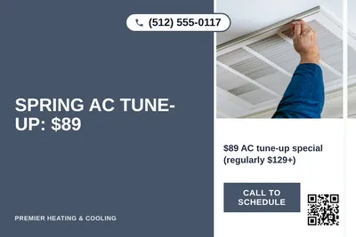 Bold Color Block · Vertical Split: Spring AC Tune-Up: $89