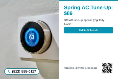 Clean Photo · Photo Left, Text Right: Spring AC Tune-Up: $89