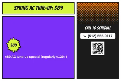 Comic pop · Offer Menu: Spring AC Tune-Up: $89