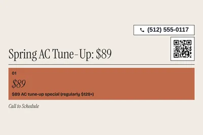 Contemporary · Offer Menu: Spring AC Tune-Up: $89