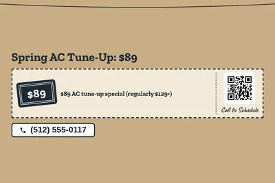 Kraft and stamp · Coupon: Spring AC Tune-Up: $89