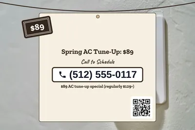 Kraft and stamp · Phone Billboard: Spring AC Tune-Up: $89