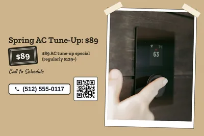 Kraft and stamp · Split: Spring AC Tune-Up: $89