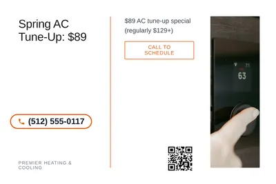 Minimal White · Split Vertical: Spring AC Tune-Up: $89