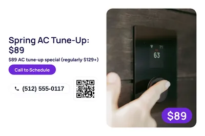 Modern · Split: Spring AC Tune-Up: $89
