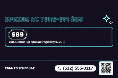 Neon night · Checklist: Spring AC Tune-Up: $89