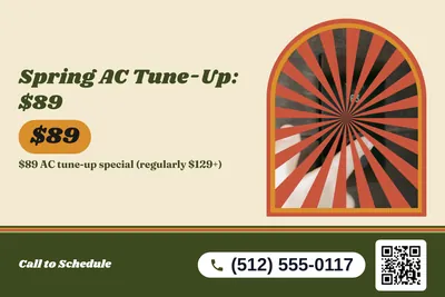 Retro 70s · Photo Frame: Spring AC Tune-Up: $89