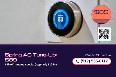 Synthwave · Photo Hero: Spring AC Tune-Up: $89