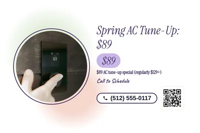 Soft watercolour · Photo Frame: Spring AC Tune-Up: $89