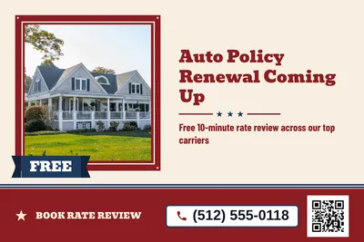 Vintage Americana · Photo Frame: Auto Policy Renewal Coming Up