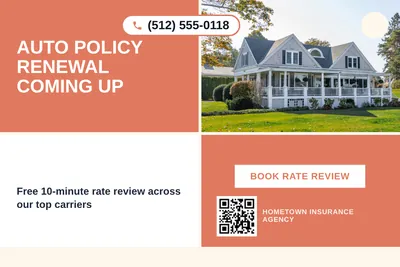 Bold Color Block · Checkerboard: Auto Policy Renewal Coming Up