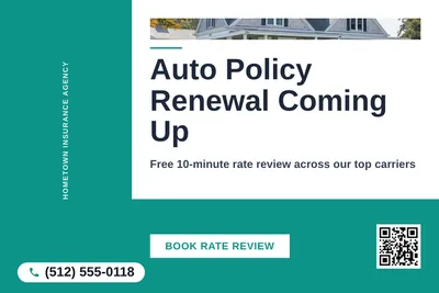 Bold Color Block · L-Shape Block: Auto Policy Renewal Coming Up