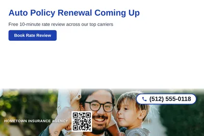 Clean Photo · Photo Bottom Strip: Auto Policy Renewal Coming Up