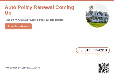 Clean Photo · Circle Photo Accent: Auto Policy Renewal Coming Up