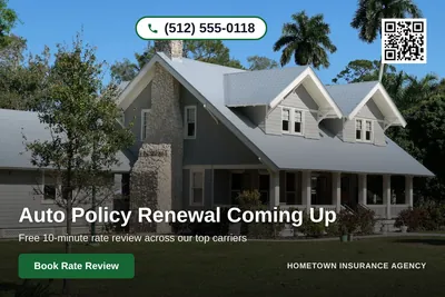 Clean Photo · Full Photo Overlay: Auto Policy Renewal Coming Up