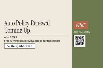 Contemporary · Checklist: Auto Policy Renewal Coming Up