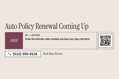 Contemporary · Coupon: Auto Policy Renewal Coming Up