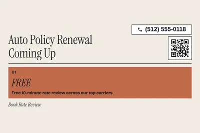 Contemporary · Offer Menu: Auto Policy Renewal Coming Up