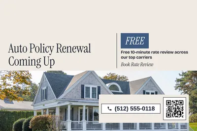 Contemporary · Split: Auto Policy Renewal Coming Up