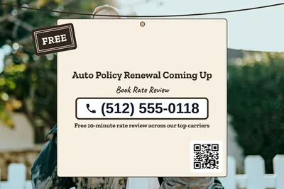 Kraft and stamp · Phone Billboard: Auto Policy Renewal Coming Up