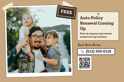 Kraft and stamp · Photo Hero: Auto Policy Renewal Coming Up