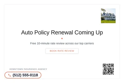 Minimal White · Card Inset: Auto Policy Renewal Coming Up