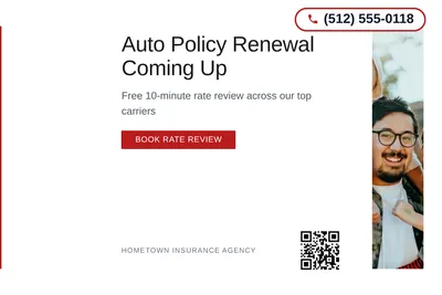 Minimal White · Left-Aligned Editorial: Auto Policy Renewal Coming Up