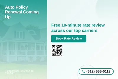 Modern Gradient · Side Stripe: Auto Policy Renewal Coming Up