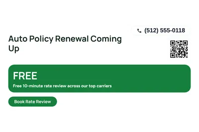 Modern · Offer Menu: Auto Policy Renewal Coming Up