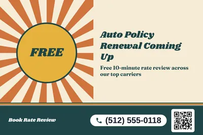 Retro 70s · Big Offer: Auto Policy Renewal Coming Up