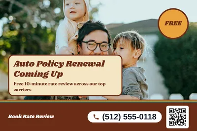 Retro 70s · Photo Hero: Auto Policy Renewal Coming Up