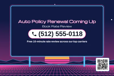 Synthwave · Phone Billboard: Auto Policy Renewal Coming Up