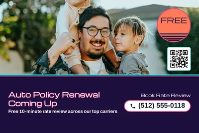 Synthwave · Photo Hero: Auto Policy Renewal Coming Up