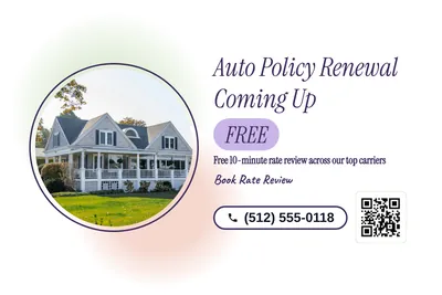 Soft watercolour · Photo Frame: Auto Policy Renewal Coming Up