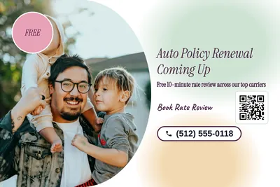 Soft watercolour · Photo Hero: Auto Policy Renewal Coming Up