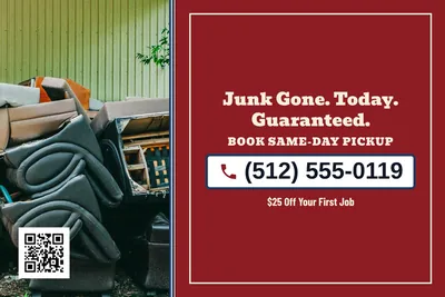 Vintage Americana · Phone Billboard: Junk Gone. Today. Guaranteed.