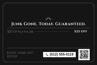 Art deco · Offer Menu: Junk Gone. Today. Guaranteed.