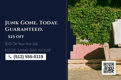Art deco · Split: Junk Gone. Today. Guaranteed.