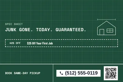 Blueprint · Coupon: Junk Gone. Today. Guaranteed.
