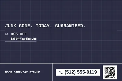 Blueprint · Offer Menu: Junk Gone. Today. Guaranteed.