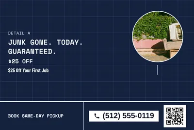 Blueprint · Photo Frame: Junk Gone. Today. Guaranteed.