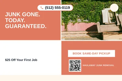 Bold Color Block · Checkerboard: Junk Gone. Today. Guaranteed.