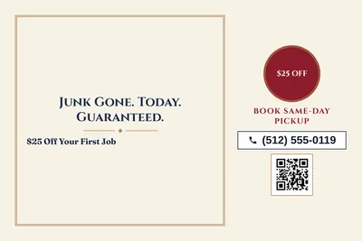 Classic · Checklist: Junk Gone. Today. Guaranteed.