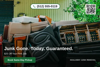 Clean Photo · Full Photo Overlay: Junk Gone. Today. Guaranteed.