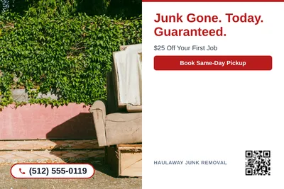 Clean Photo · Photo Left, Text Right: Junk Gone. Today. Guaranteed.