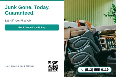 Clean Photo · Text Left, Photo Right: Junk Gone. Today. Guaranteed.