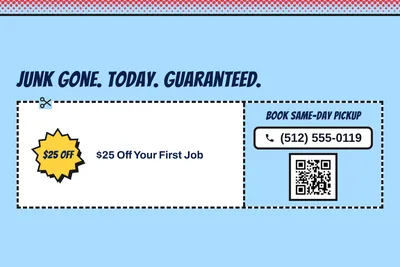 Comic pop · Coupon: Junk Gone. Today. Guaranteed.