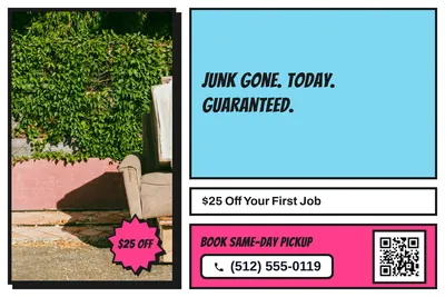 Comic pop · Photo Frame: Junk Gone. Today. Guaranteed.