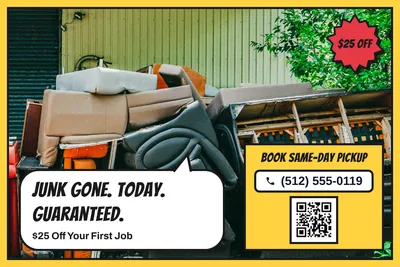 Comic pop · Photo Hero: Junk Gone. Today. Guaranteed.